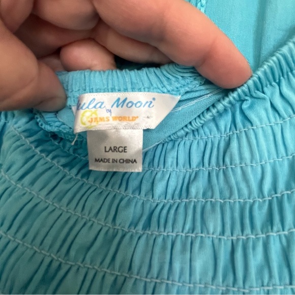 Hula Moon By Jams World Teal Summer Halter Dress Crochet Top Juniors Size Large - Picture 8 of 8